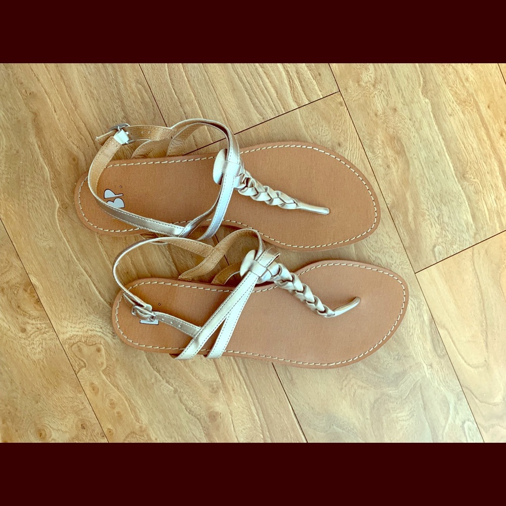 Nordstrom BP Light shimmer gold braided sandal